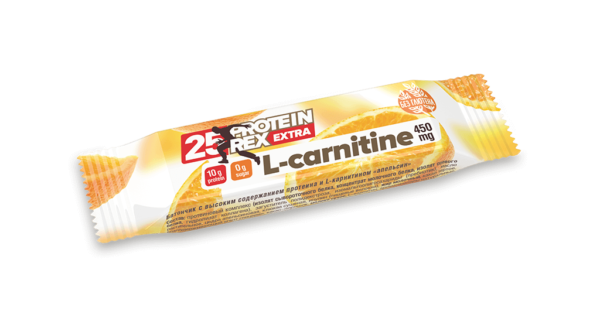Протеиновый батончик «ProteinRex» EXTRA (25%) с L-карнитином «Апельсин» без сахара