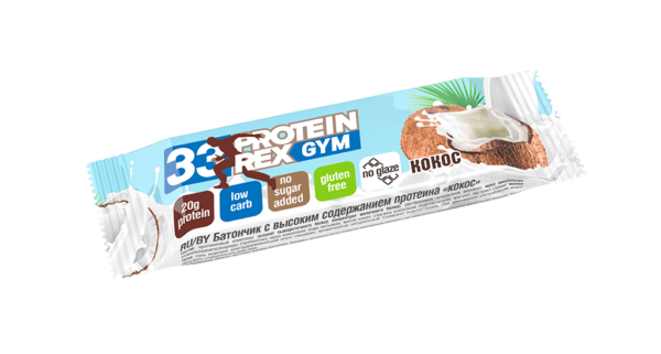 Протеиновый батончик ProteinRex LOW CARB (33%) Кокос без сахара