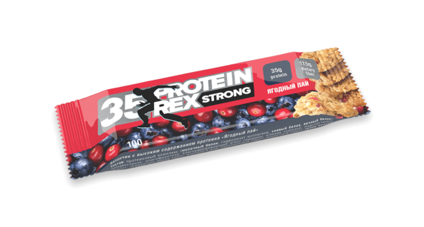 Протеиновый батончик «ProteinRex» STRONG (35%) «Ягодный пай» без сахара