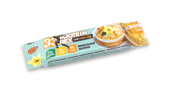 Протеиновый батончик «ProteinRex» LOW CARB (33%) «Миндальный маффин»